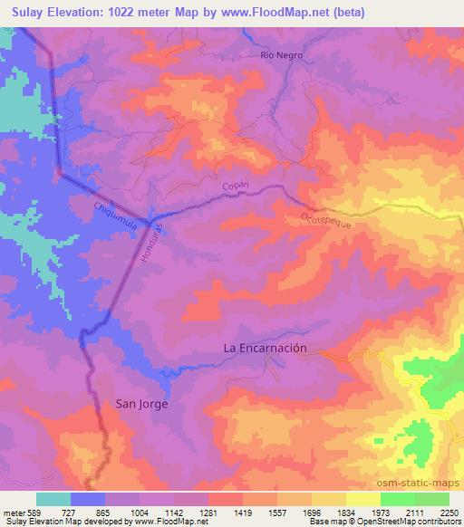 Sulay,Honduras Elevation Map