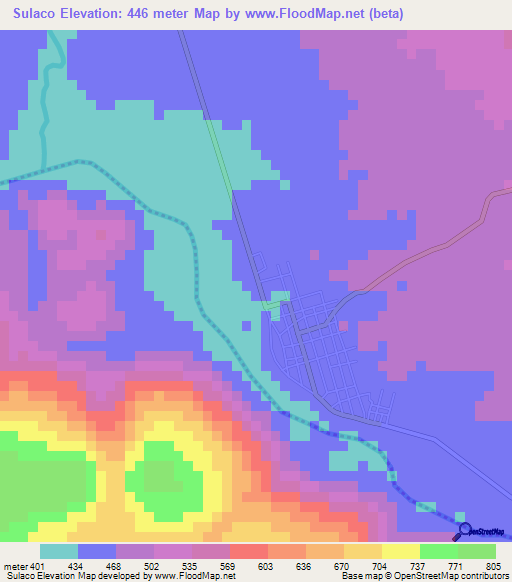 Sulaco,Honduras Elevation Map