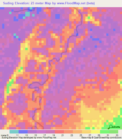 Suding,Honduras Elevation Map