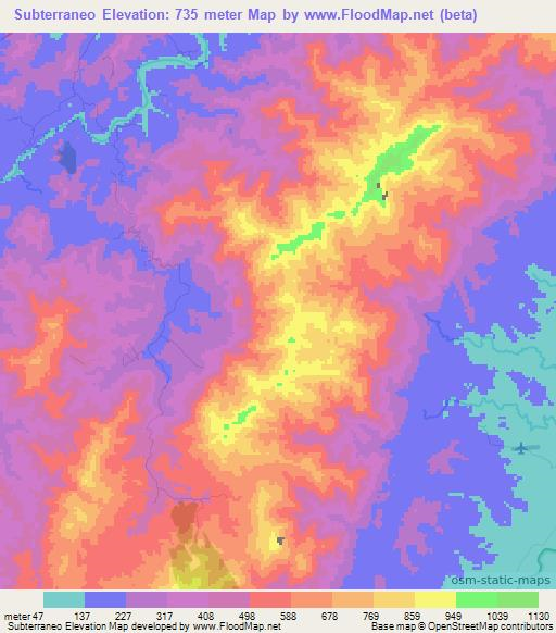 Subterraneo,Honduras Elevation Map