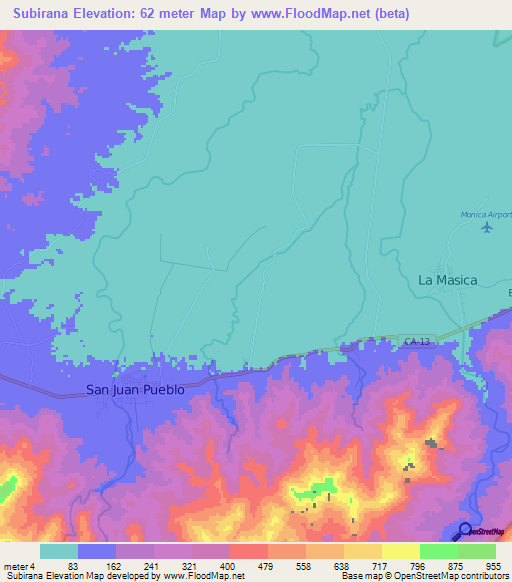 Subirana,Honduras Elevation Map