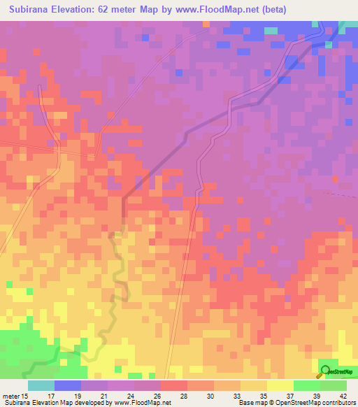 Subirana,Honduras Elevation Map