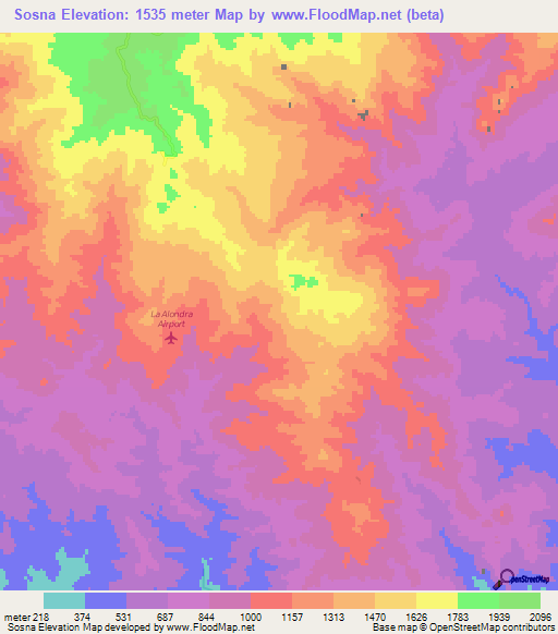 Sosna,Honduras Elevation Map