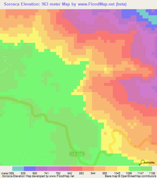 Sorosca,Honduras Elevation Map