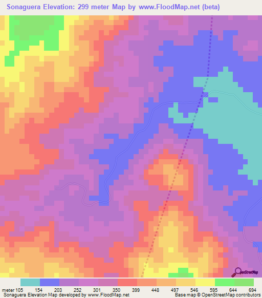 Sonaguera,Honduras Elevation Map