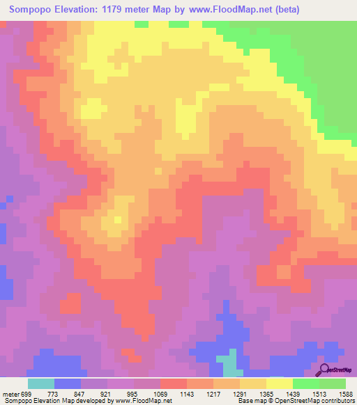 Sompopo,Honduras Elevation Map