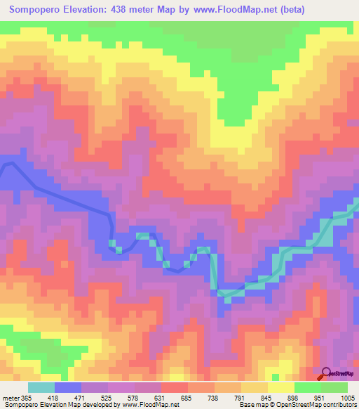 Sompopero,Honduras Elevation Map