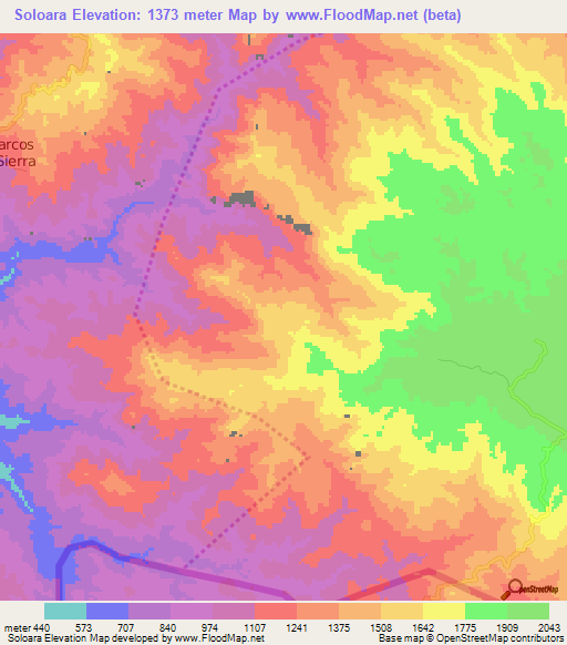 Soloara,Honduras Elevation Map