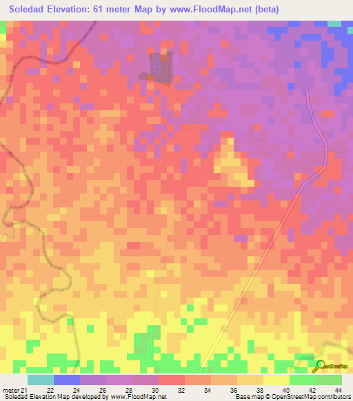 Soledad,Honduras Elevation Map