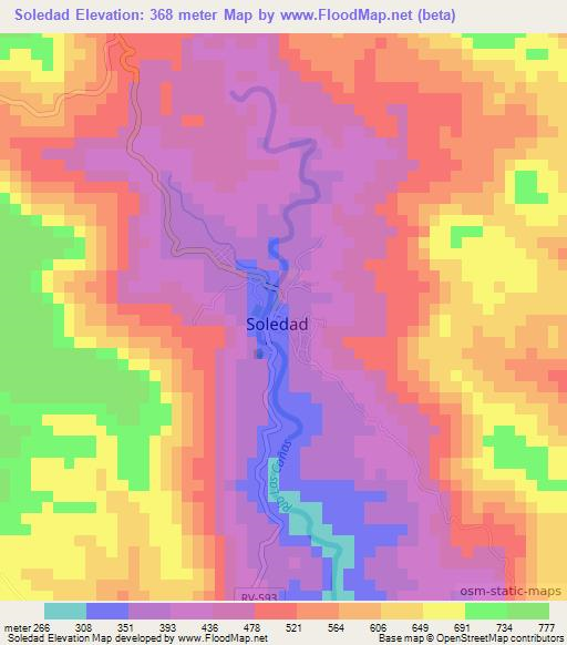 Soledad,Honduras Elevation Map