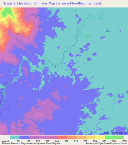 Sixatara,Honduras Elevation Map