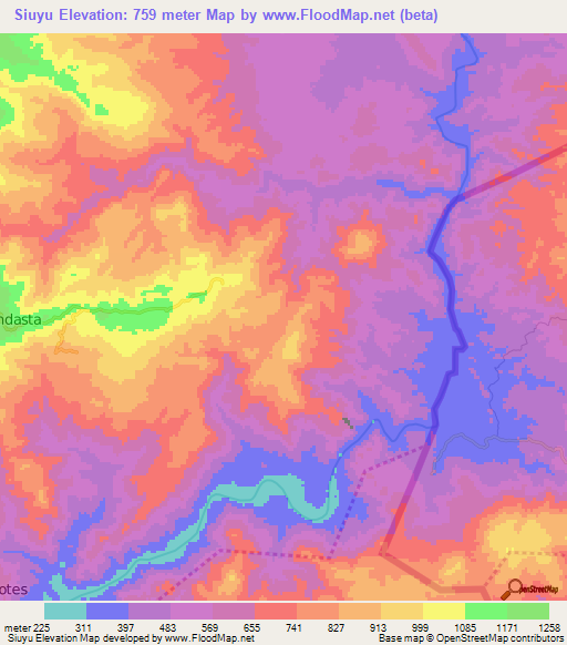 Siuyu,Honduras Elevation Map