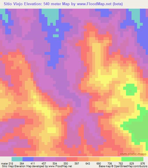 Sitio Viejo,Honduras Elevation Map