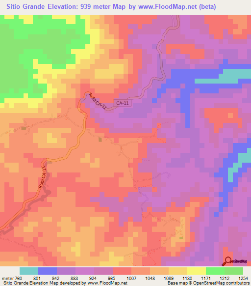 Sitio Grande,Honduras Elevation Map