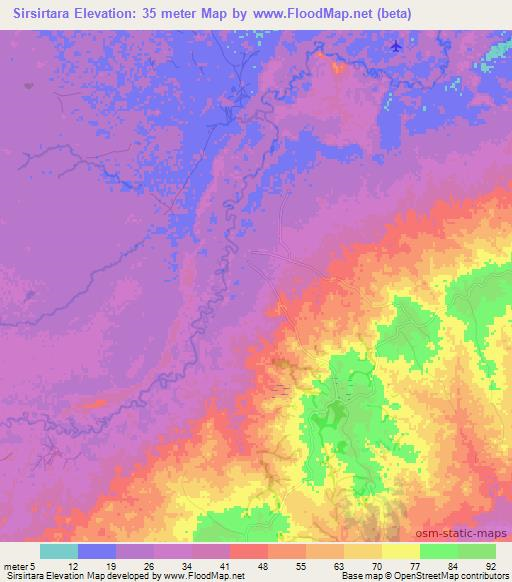 Sirsirtara,Honduras Elevation Map