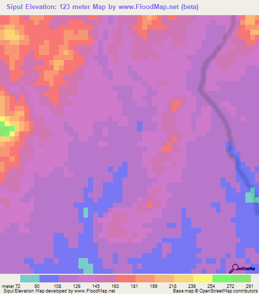 Sipul,Honduras Elevation Map