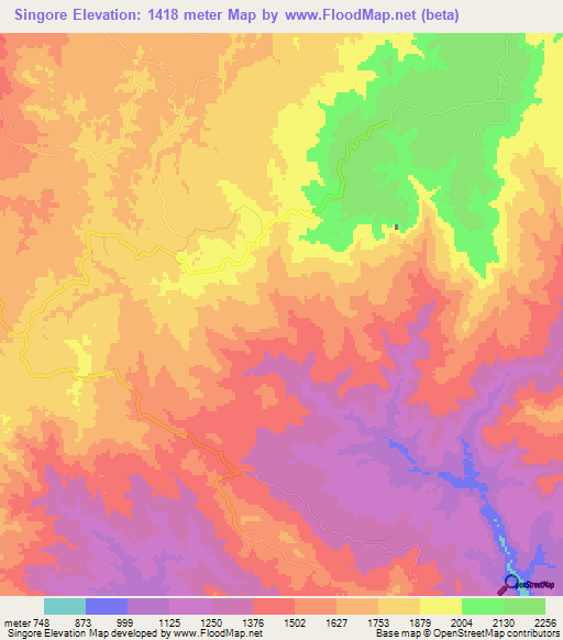 Singore,Honduras Elevation Map