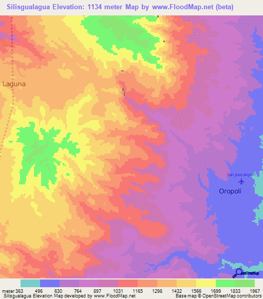 Silisgualagua,Honduras Elevation Map