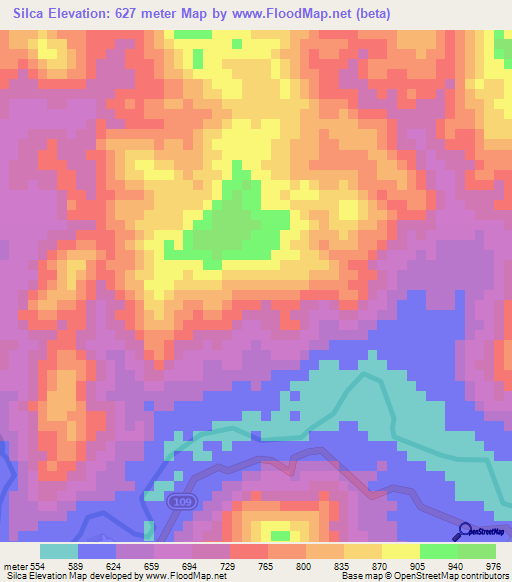 Silca,Honduras Elevation Map