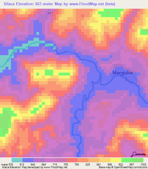 Silaca,Honduras Elevation Map