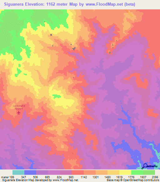 Siguanera,Honduras Elevation Map