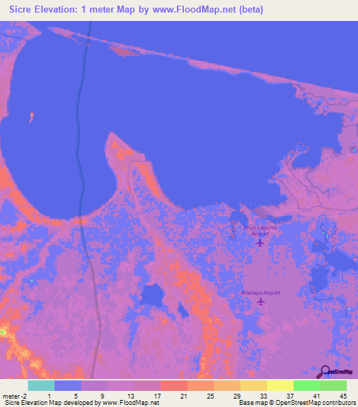Sicre,Honduras Elevation Map