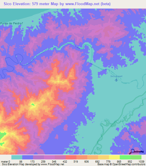 Sico,Honduras Elevation Map