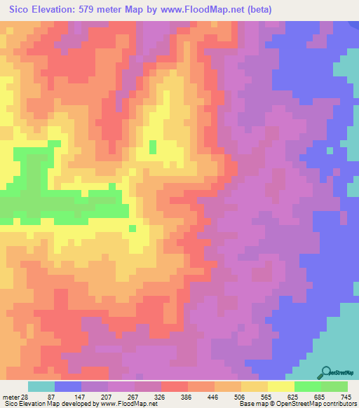 Sico,Honduras Elevation Map