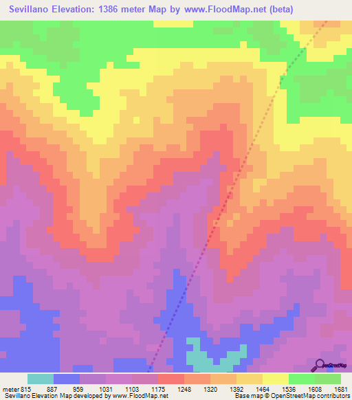 Sevillano,Honduras Elevation Map