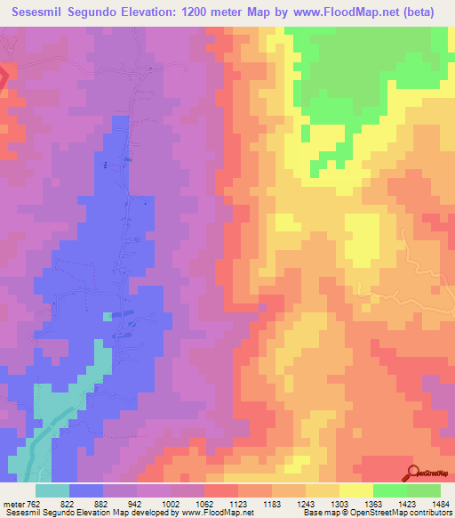 Sesesmil Segundo,Honduras Elevation Map