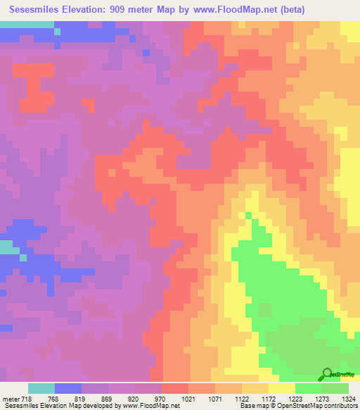 Sesesmiles,Honduras Elevation Map