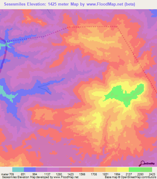 Sesesmiles,Honduras Elevation Map