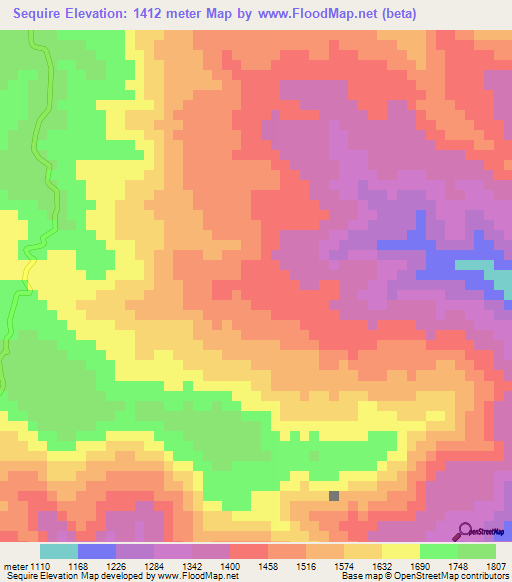 Sequire,Honduras Elevation Map