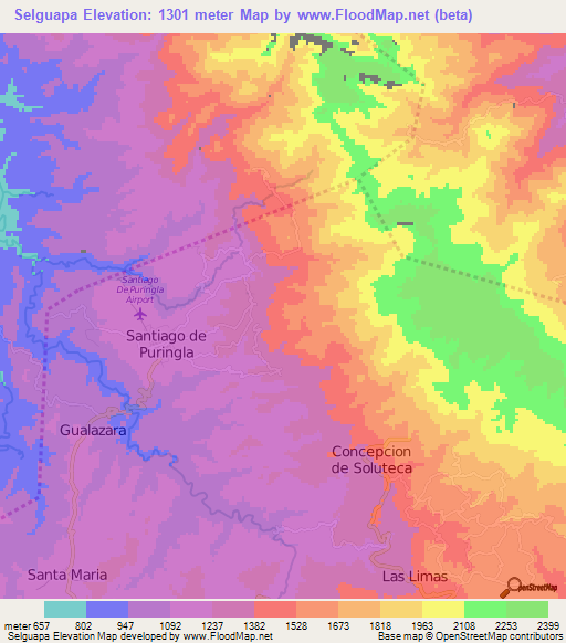 Selguapa,Honduras Elevation Map