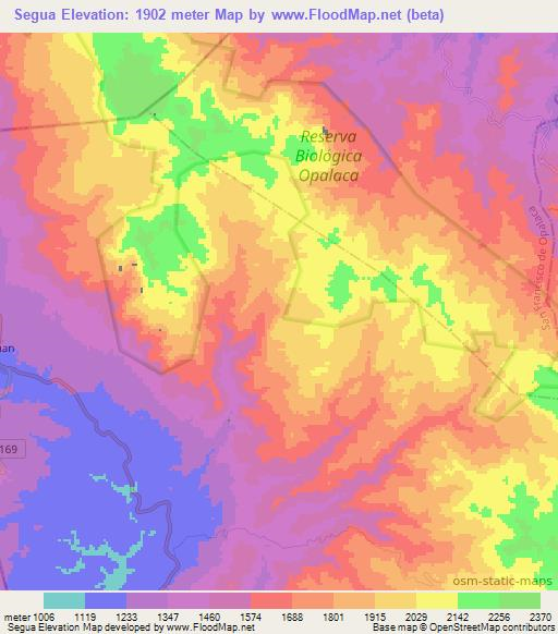 Segua,Honduras Elevation Map