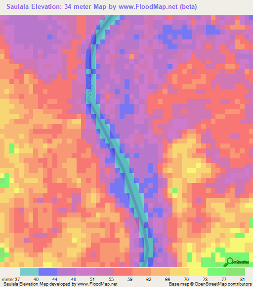 Saulala,Honduras Elevation Map