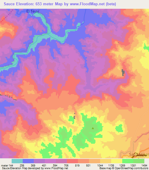 Sauce,Honduras Elevation Map