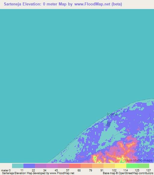 Sarteneja,Honduras Elevation Map