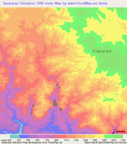 Saracaran,Honduras Elevation Map