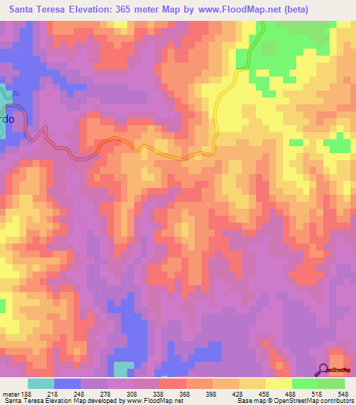 Santa Teresa,Honduras Elevation Map