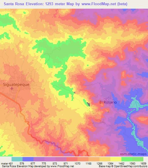 Santa Rosa,Honduras Elevation Map