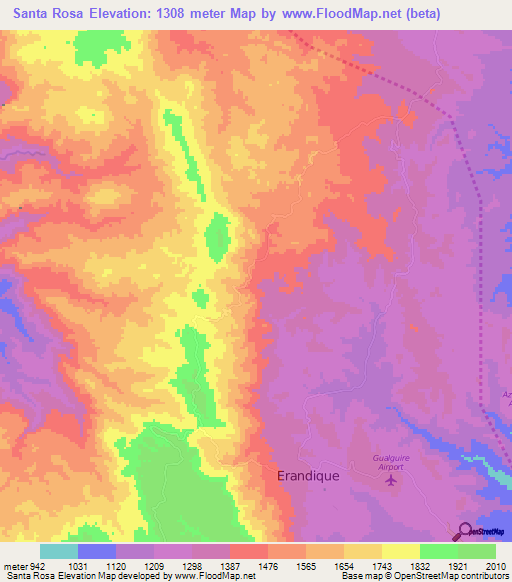 Santa Rosa,Honduras Elevation Map