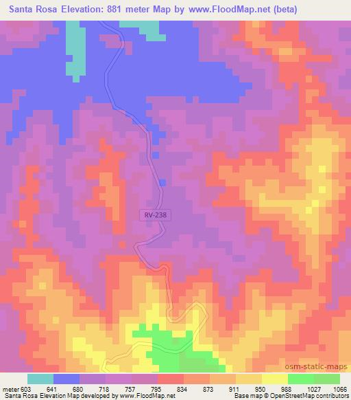 Santa Rosa,Honduras Elevation Map
