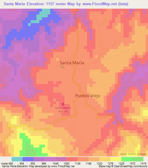 Santa Maria,Honduras Elevation Map