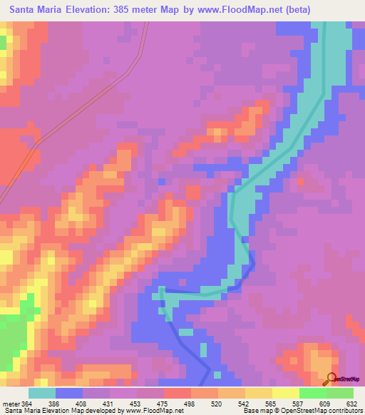 Santa Maria,Honduras Elevation Map