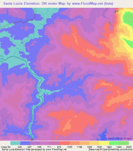 Santa Lucia,Honduras Elevation Map