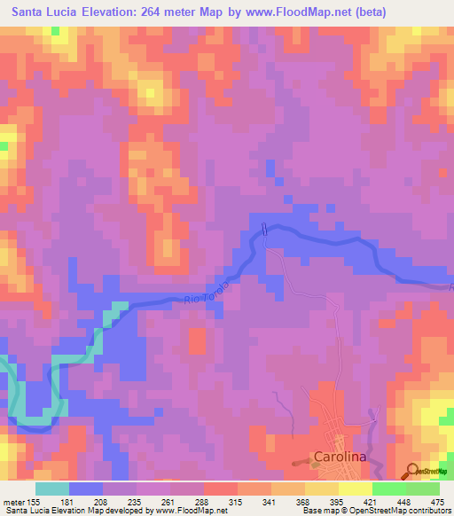 Santa Lucia,Honduras Elevation Map