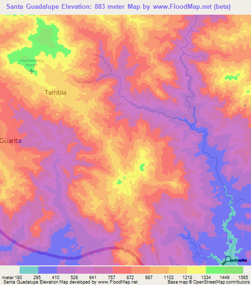 Santa Guadalupe,Honduras Elevation Map
