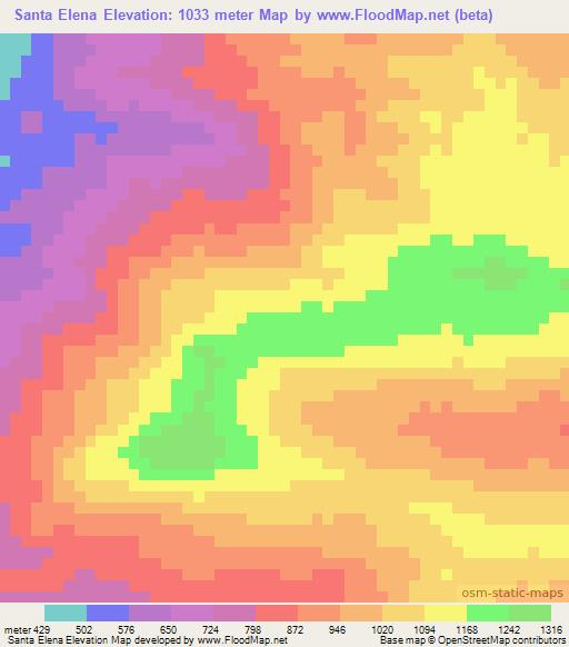 Santa Elena,Honduras Elevation Map