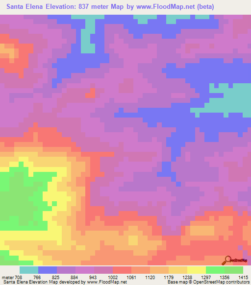 Santa Elena,Honduras Elevation Map